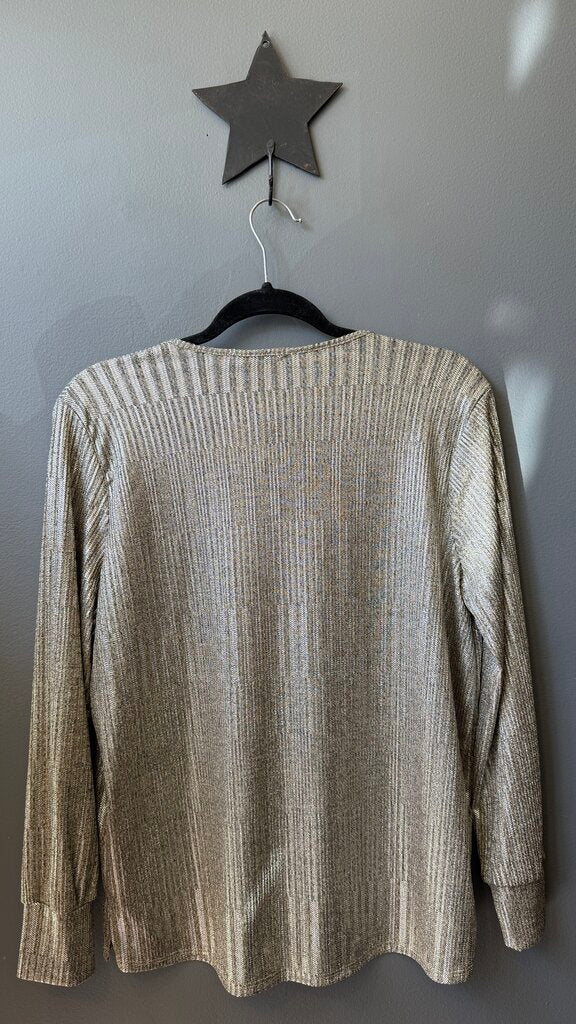 Metallic Jersey Popover Top