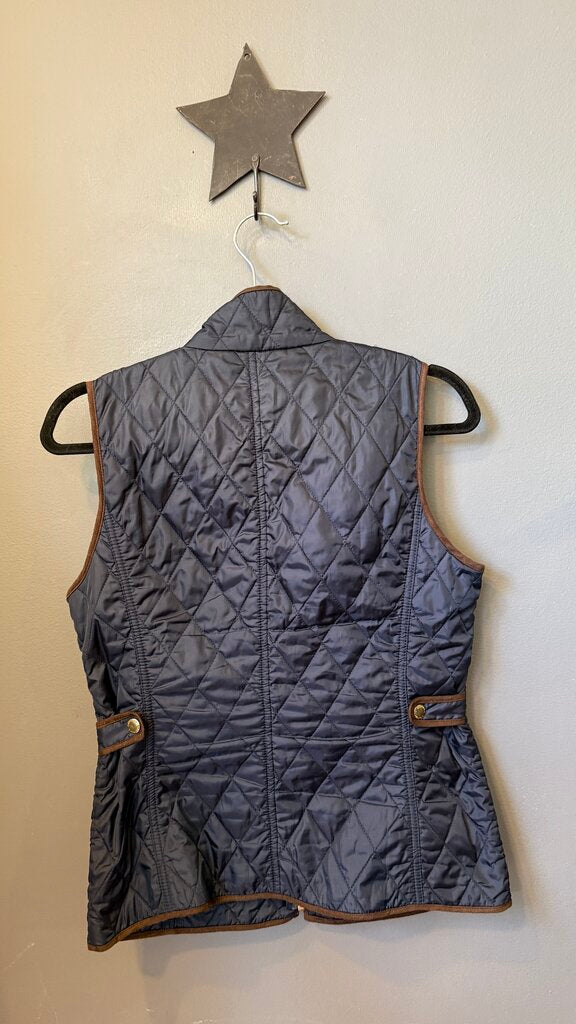 Quilted Faux Suede Trim Vest