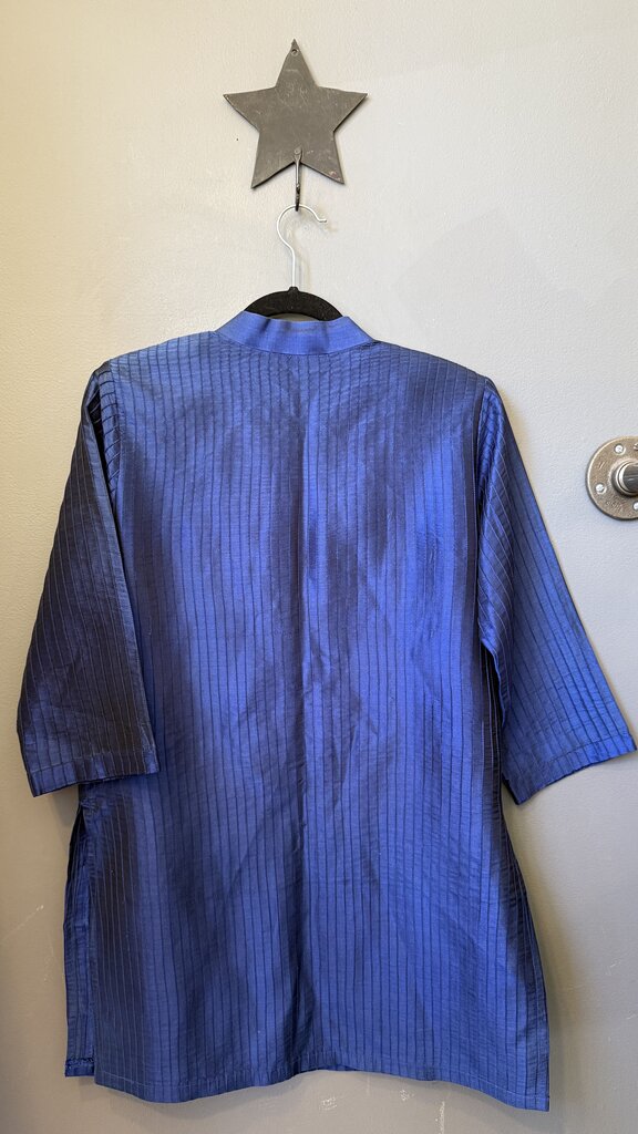 Silk Pleated Mandarin Tunic Jacket