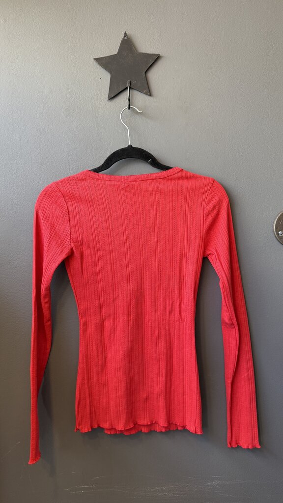 Pointelle Scoopneck Longsleeve Tee