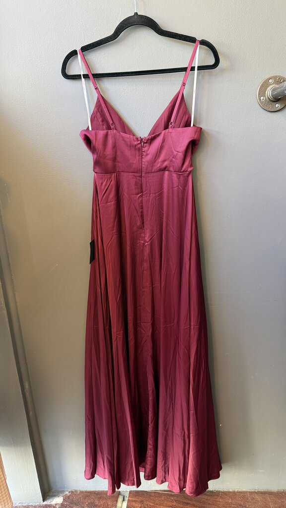 Satin Surplice Maxi Gown Dress