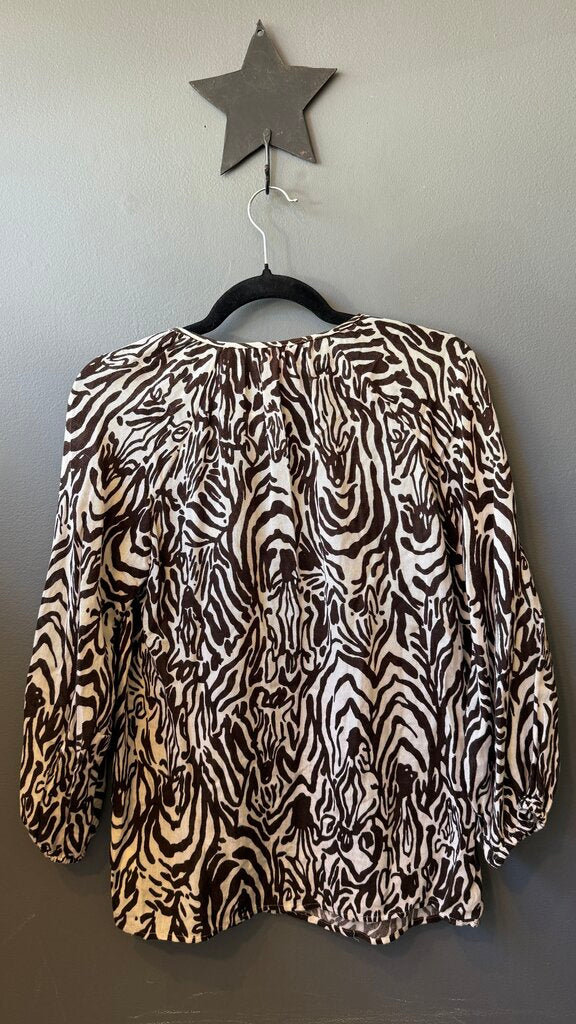 Zebra Popover Blouse