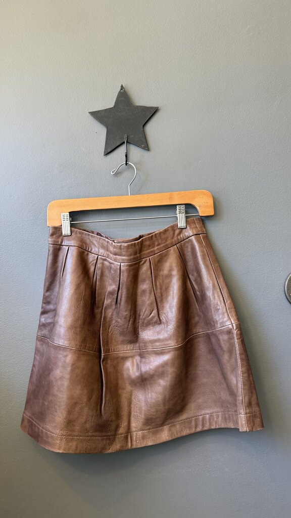 Lamb Leather Flare Mini Skirt