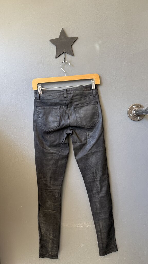 Coated Zipper Skinny Jeans