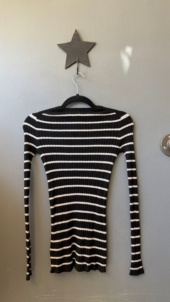 Ribbed Stripe Knit Top