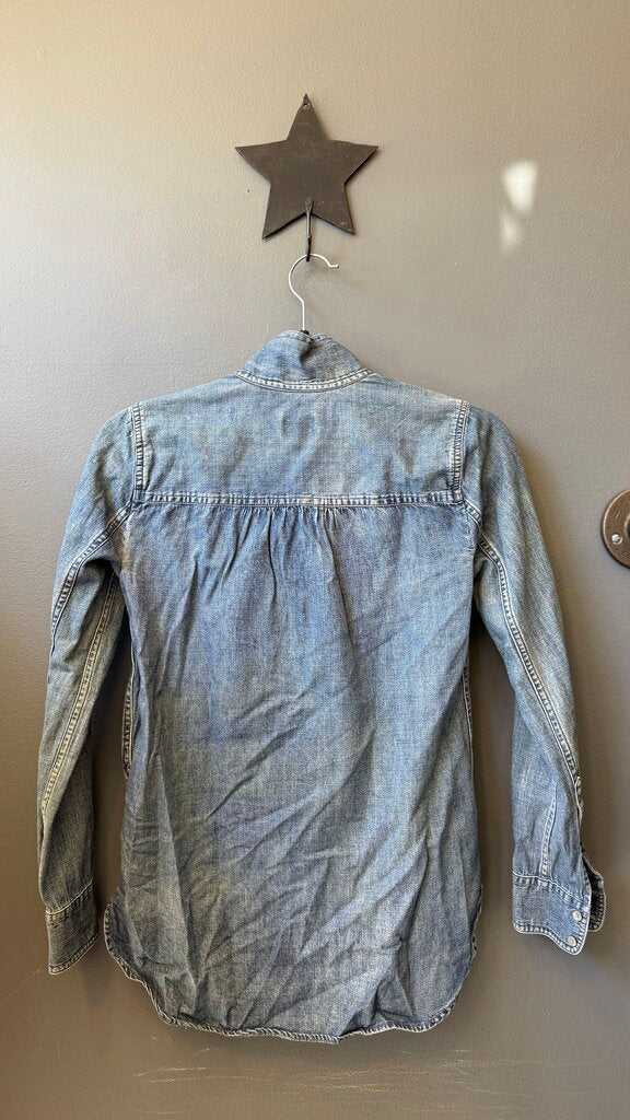 Tie Neck Chambray Shirt