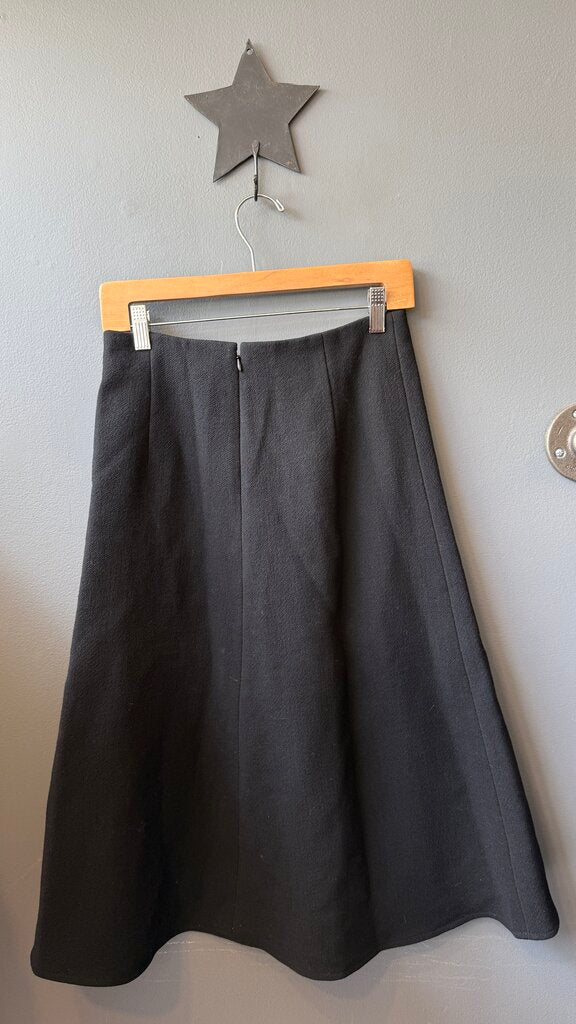 Italian Double Cloth Flare Midi Skirt