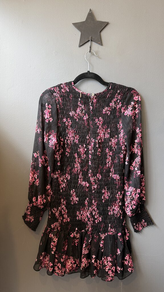 Smocked Sheer Floral Dress