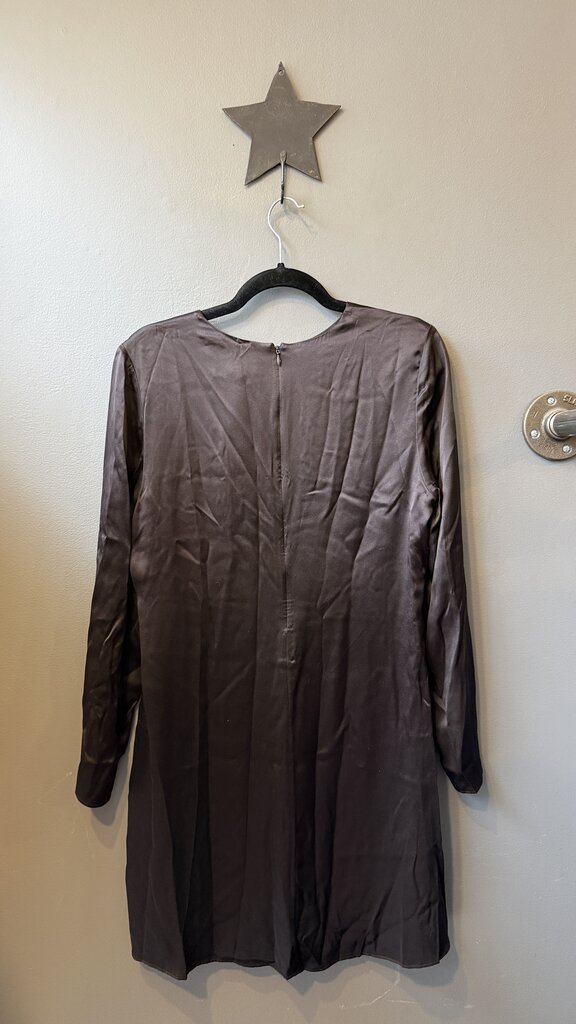 Satin Longsleeve Shift Dress