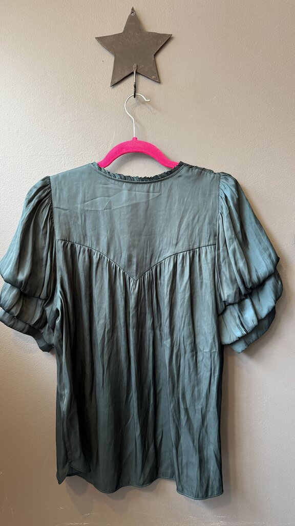 Satin Vneck Blouse