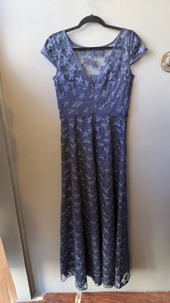 Floral Lace Fit Flare Maxi Gown Dress