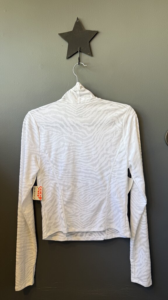Zebra Burnout Turtleneck Top