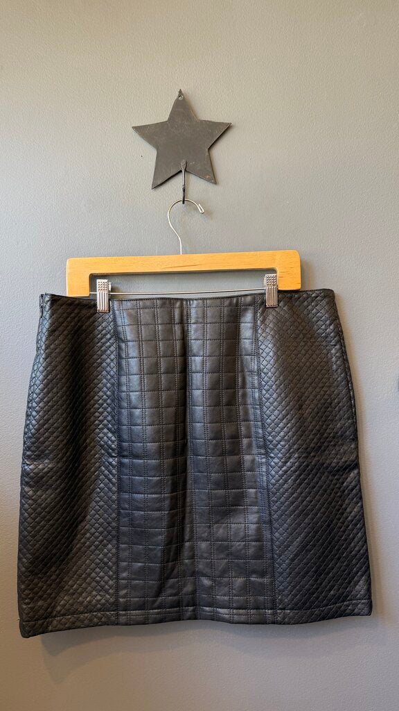 Quilted Faux Leather Skirt