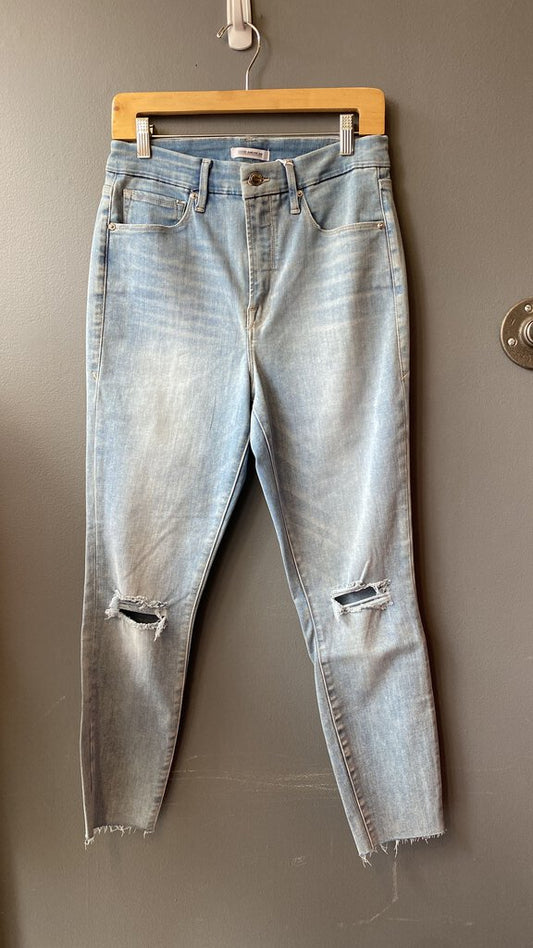 Crop Raw Edge Skinny Jeans