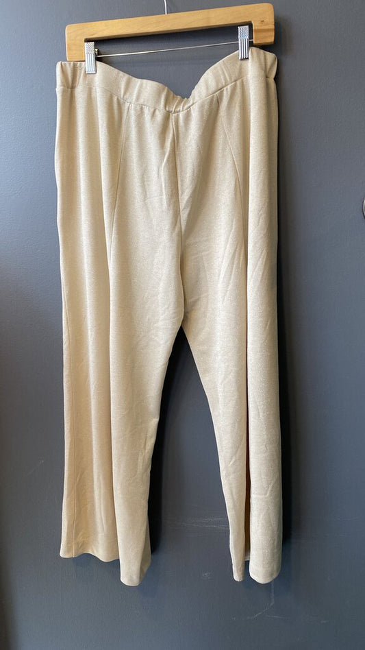 Gold Shimmer Knit Wide Leg (size 50)