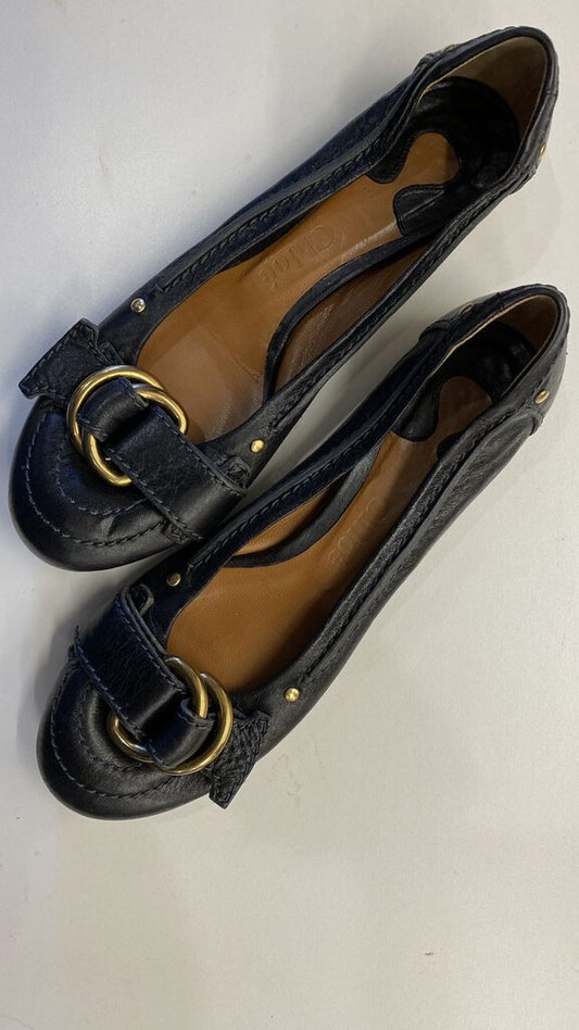 Buckle Round Toe Flats (size 36)