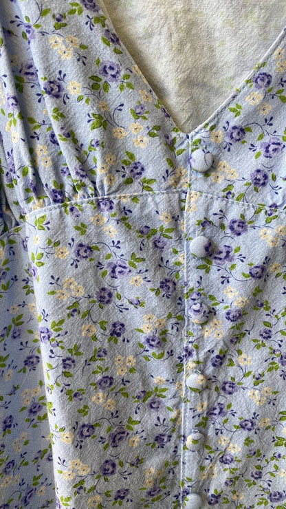 Lilac Print Empire Button Up