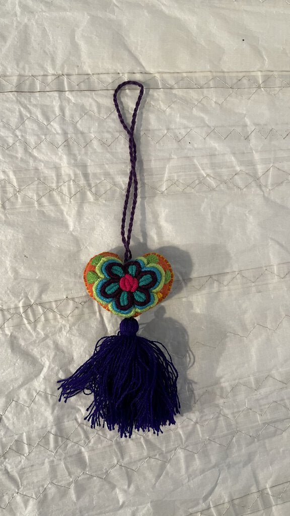 Embroidered Heart/Star Tassel