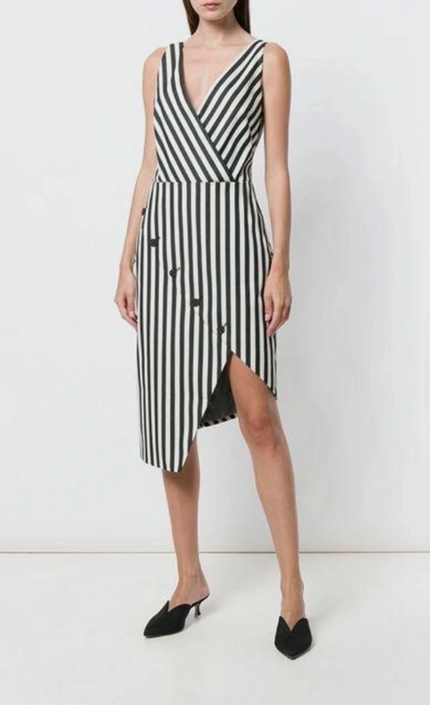 Marceau Striped Asymmetrical Dress