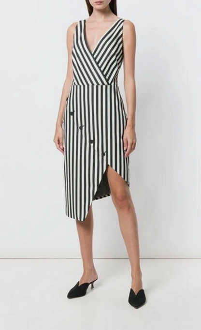 Marceau Striped Asymmetrical Dress