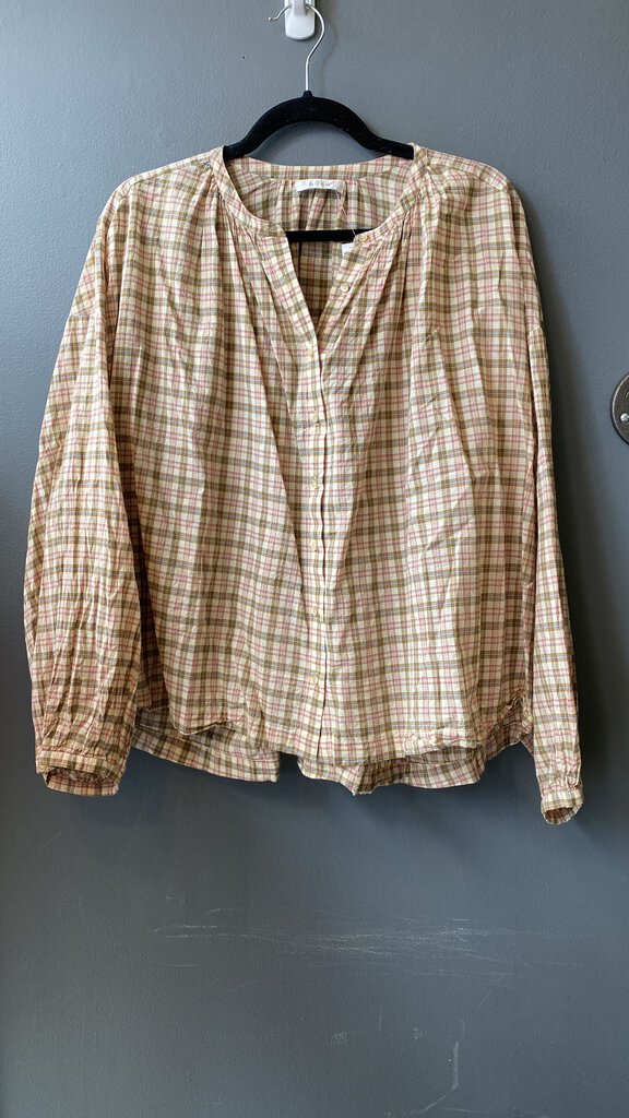 Plaid Popover Swing Blouse