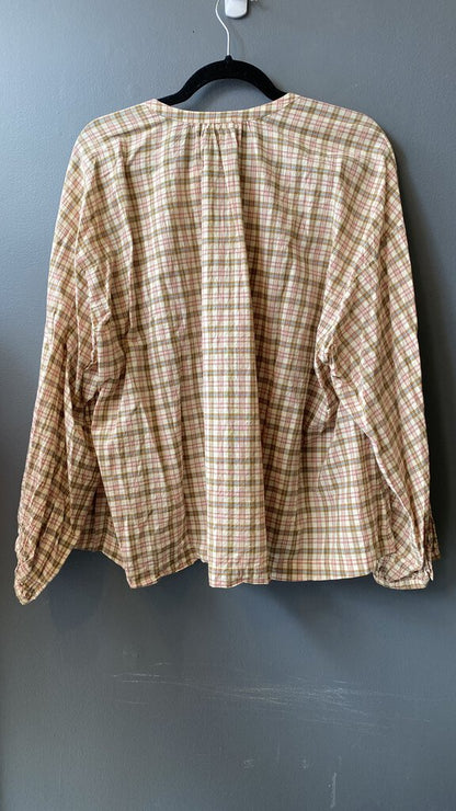 Plaid Popover Swing Blouse