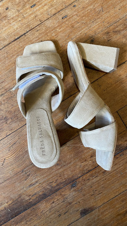 Suede Block Heel Sandals