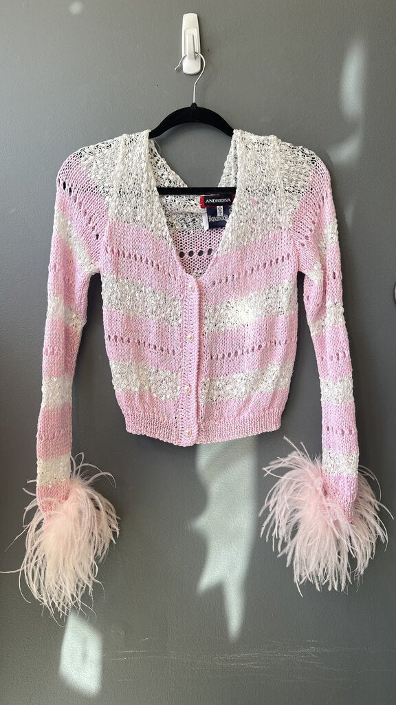 Fur Cuff Knit Cardigan