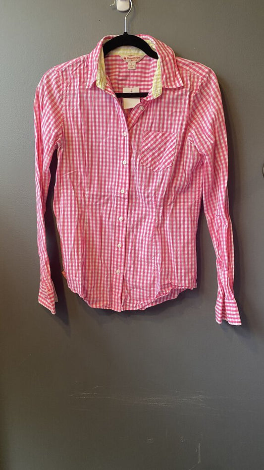 Red Fleece Gingham Button Up