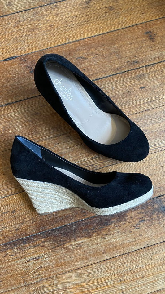 Suede Espadrille Wedges