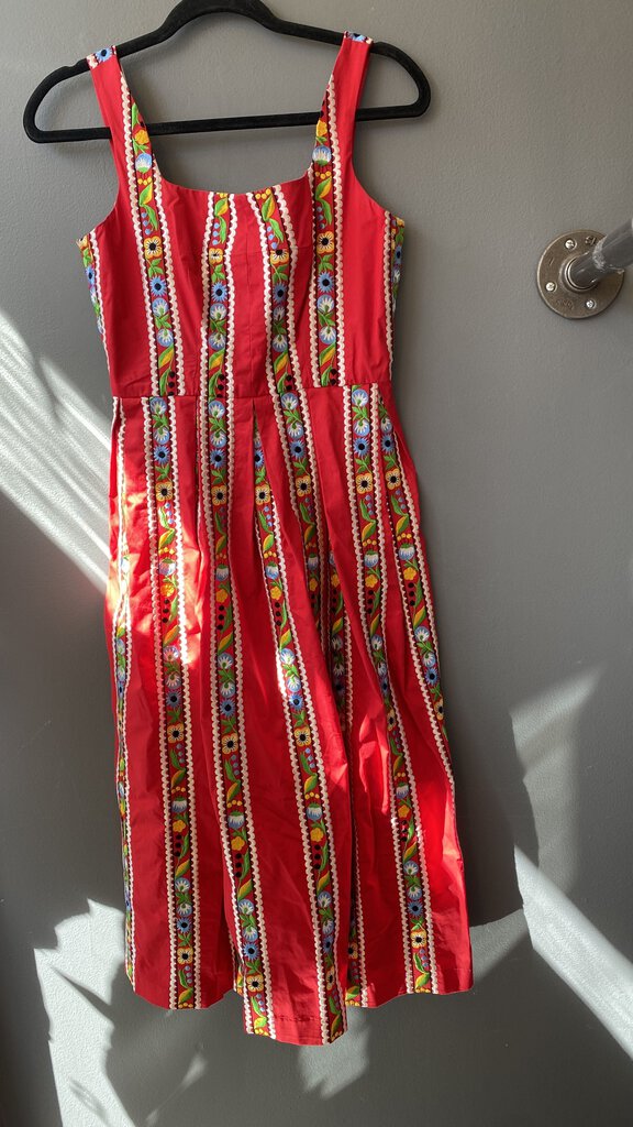 Embroidered Floral Stripe Midi (as is)