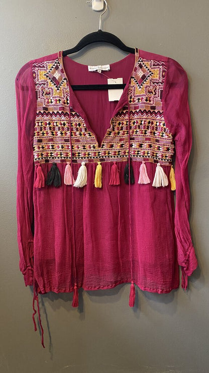 Tassel Embroidered Blouse