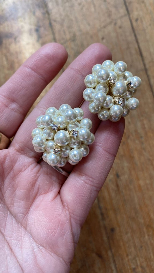 Pearly Cluster Stud Earrings