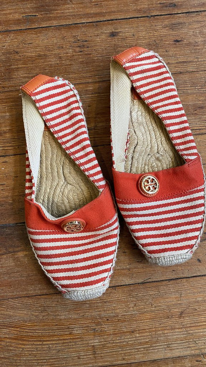 Stripe Espadrille Flats