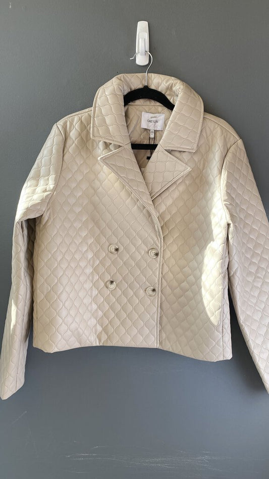 Quilted Faux Leather Jacket (as is)