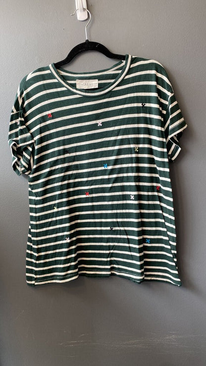 Stripe Embroidered Tee (size 3)