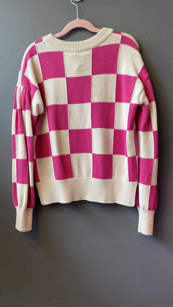 Puff Sleeve Check Sweater