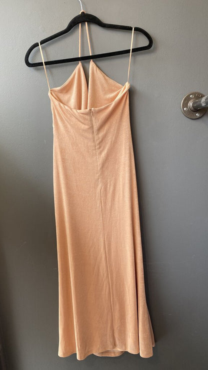 Jersey Ruched Halter Gown