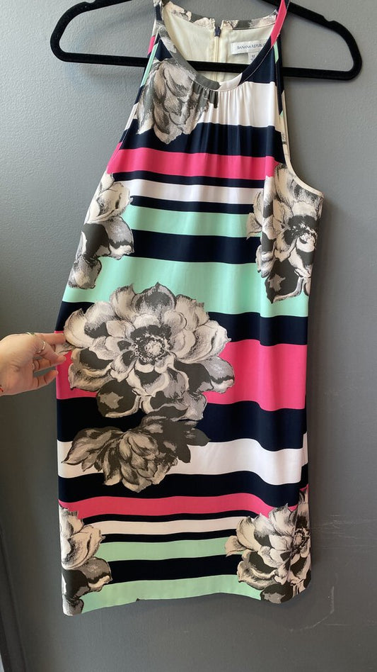 Stripe Floral High Neck