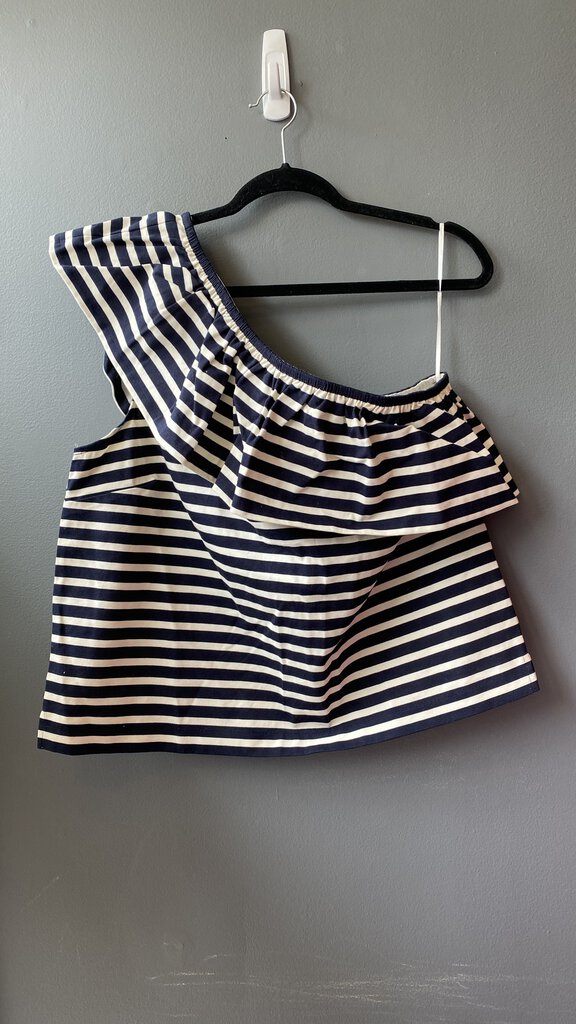 Stripe One Shoulder Ruffle