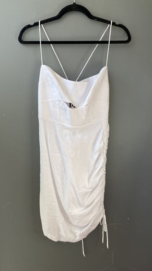 Linen Ruched Mini Dress