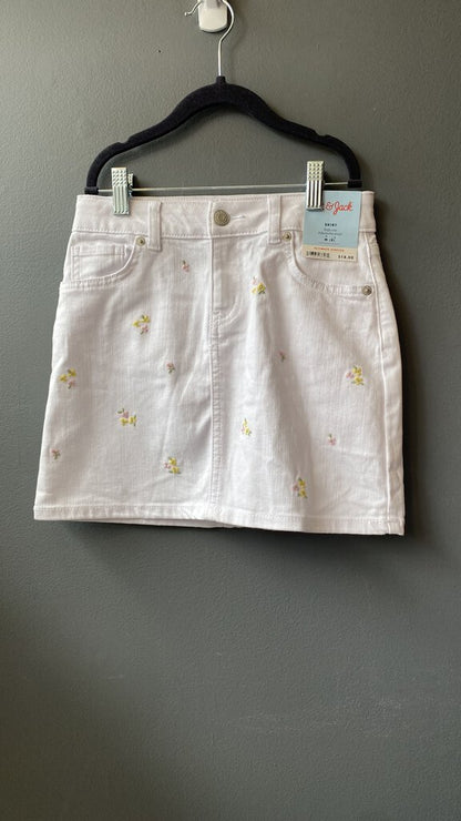 Embroidered Flowers Denim Skirt