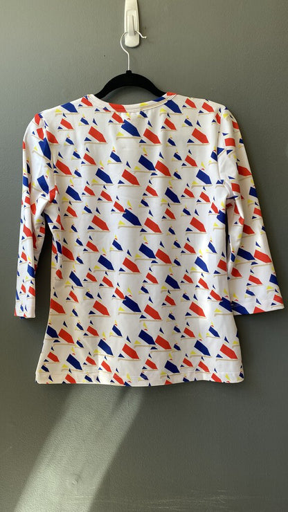 Sailboat Print 3/4 Sleeve Top