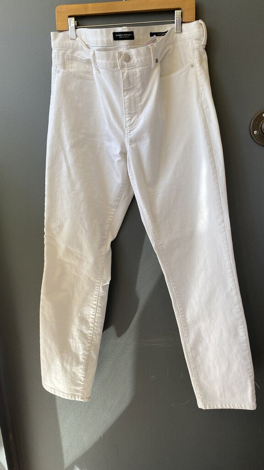 Slim Straight Long White Jeans