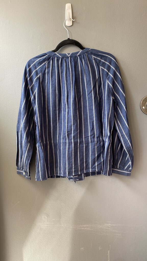 Stripe Drawstring Waist Blouse