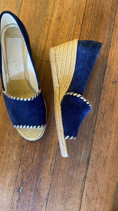 Suede Peep Toe Espadrilles