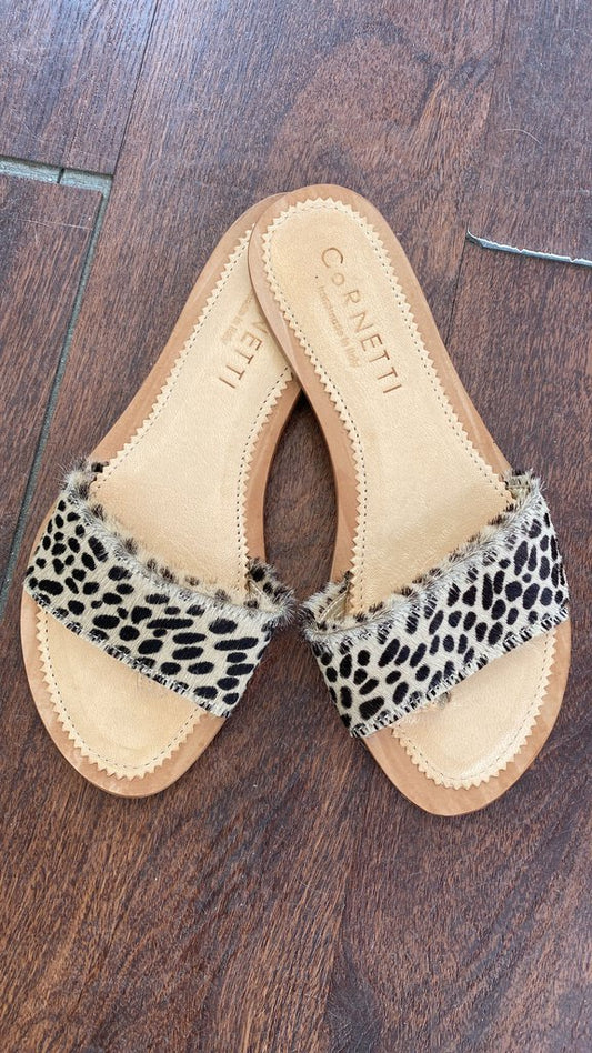 Leopard Leather Sandals (size 37)