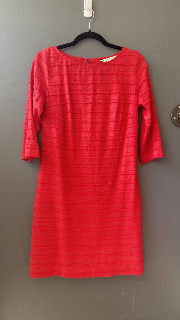 Fringe Stripe 3/4 Sleeve Shift Dress