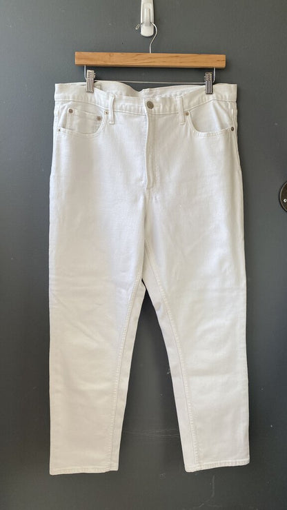 Cigarette High Rise White Jeans