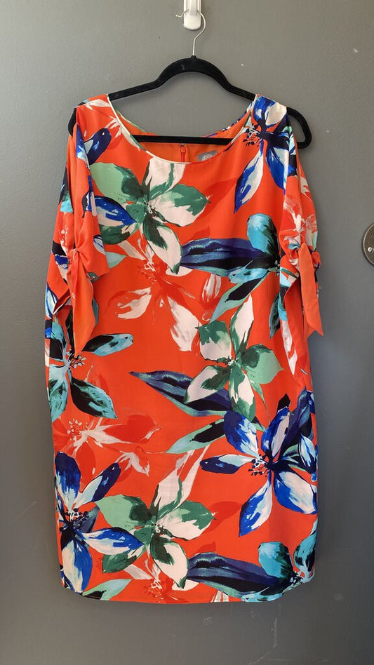 Bow Sleeve Floral Shift Dress